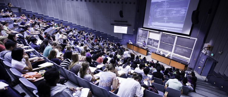 lecture hall full of students at UC Berkeley